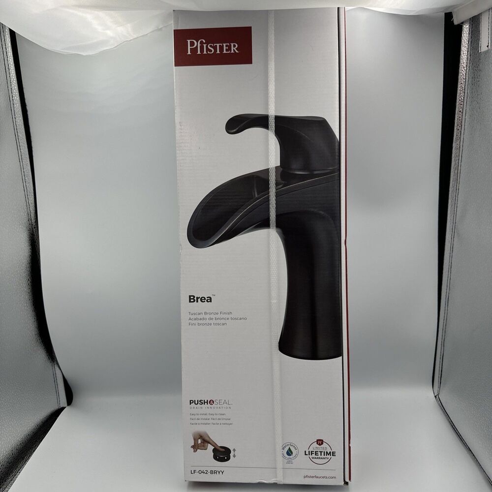 Pfister Brea Single Hole Single Handle Bathroom Faucet, Tuscan Bronze, Deckplate